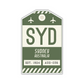 SYD Vintage Luggage Tag Sticker