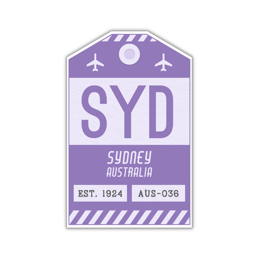 SYD Vintage Luggage Tag Sticker