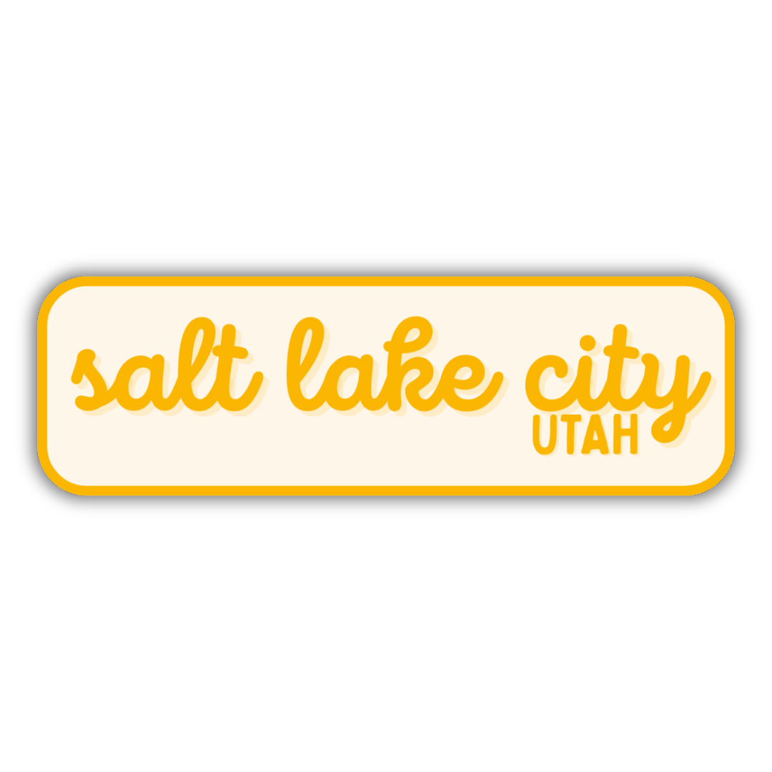 Salt Lake City, Utah Retro Travel Sticker – Colorful Vinyl Decal for Laptop, Water Bottle & Luggage