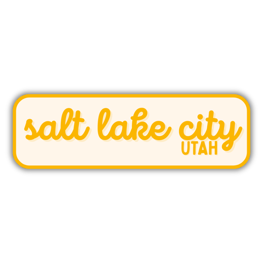 Salt Lake City, Utah Retro Travel Sticker – Colorful Vinyl Decal for Laptop, Water Bottle & Luggage