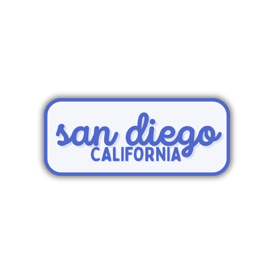 San Diego, California Retro Travel Sticker – Colorful Vinyl Decal for Laptop, Water Bottle & Luggage