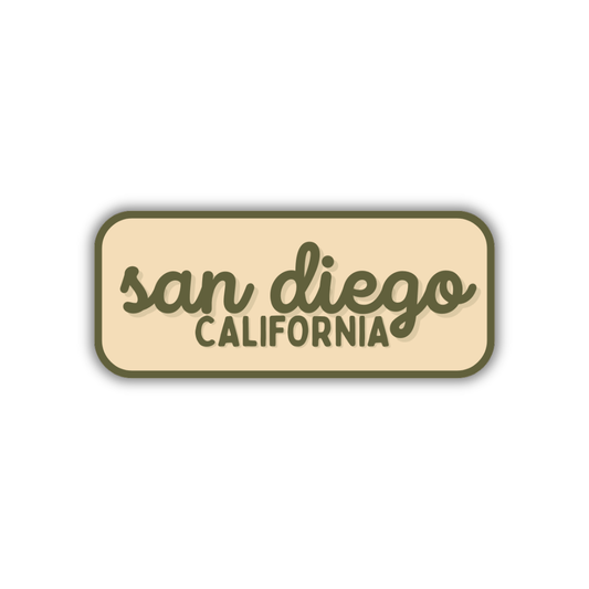 San Diego, California Retro Travel Sticker – Colorful Vinyl Decal for Laptop, Water Bottle & Luggage