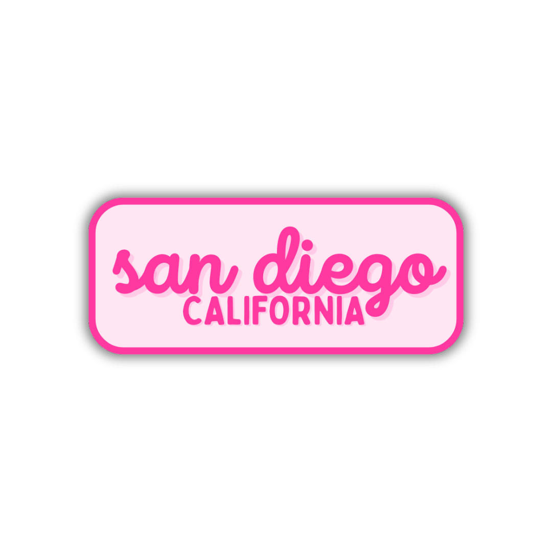 San Diego, California Retro Travel Sticker – Colorful Vinyl Decal for Laptop, Water Bottle & Luggage