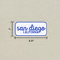 San Diego, California Retro Travel Sticker – Colorful Vinyl Decal for Laptop, Water Bottle & Luggage