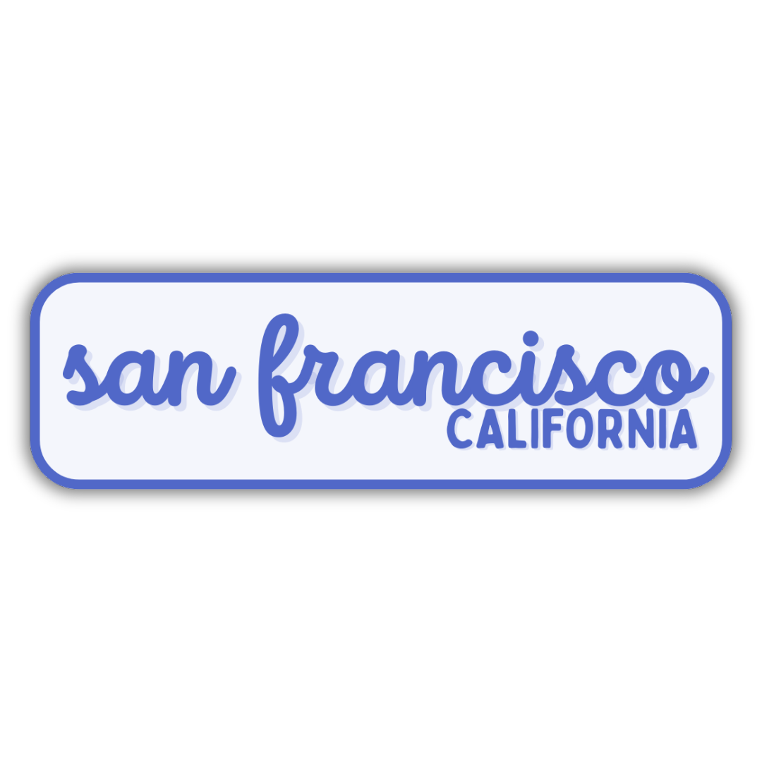 San Francisco, California Retro Travel Sticker – Colorful Vinyl Decal for Laptop, Water Bottle & Luggage