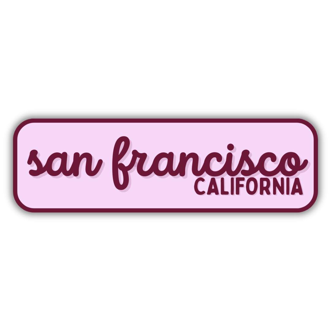 San Francisco, California Retro Travel Sticker – Colorful Vinyl Decal for Laptop, Water Bottle & Luggage
