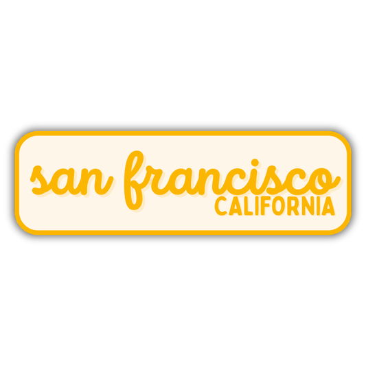 San Francisco, California Retro Travel Sticker – Colorful Vinyl Decal for Laptop, Water Bottle & Luggage