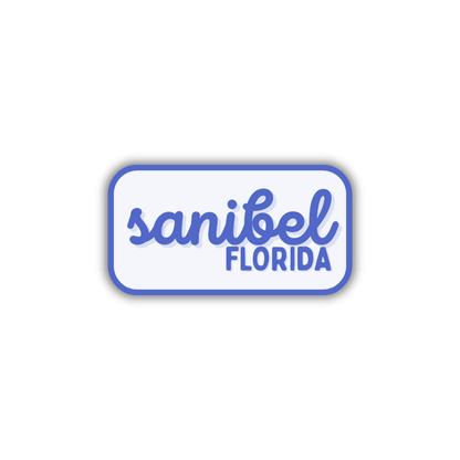 Sanibel, Florida Retro Travel Sticker – Colorful Vinyl Decal for Laptop, Water Bottle & Luggage