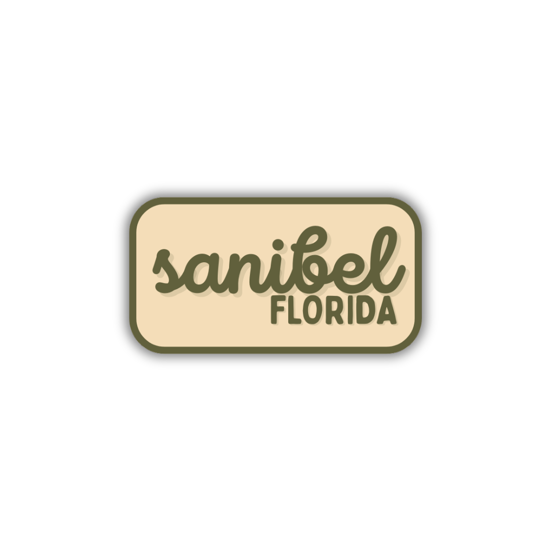 Sanibel, Florida Retro Travel Sticker – Colorful Vinyl Decal for Laptop, Water Bottle & Luggage