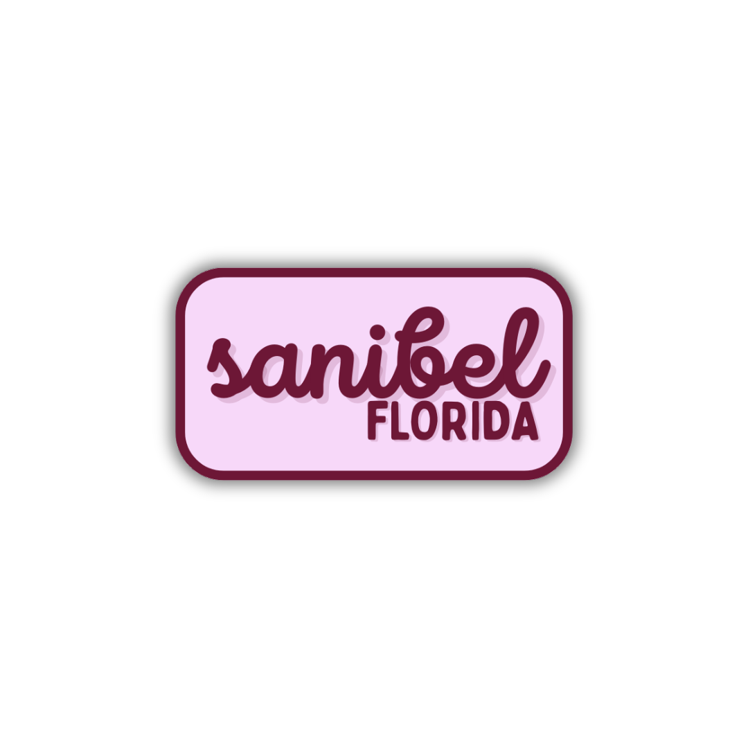 Sanibel, Florida Retro Travel Sticker – Colorful Vinyl Decal for Laptop, Water Bottle & Luggage