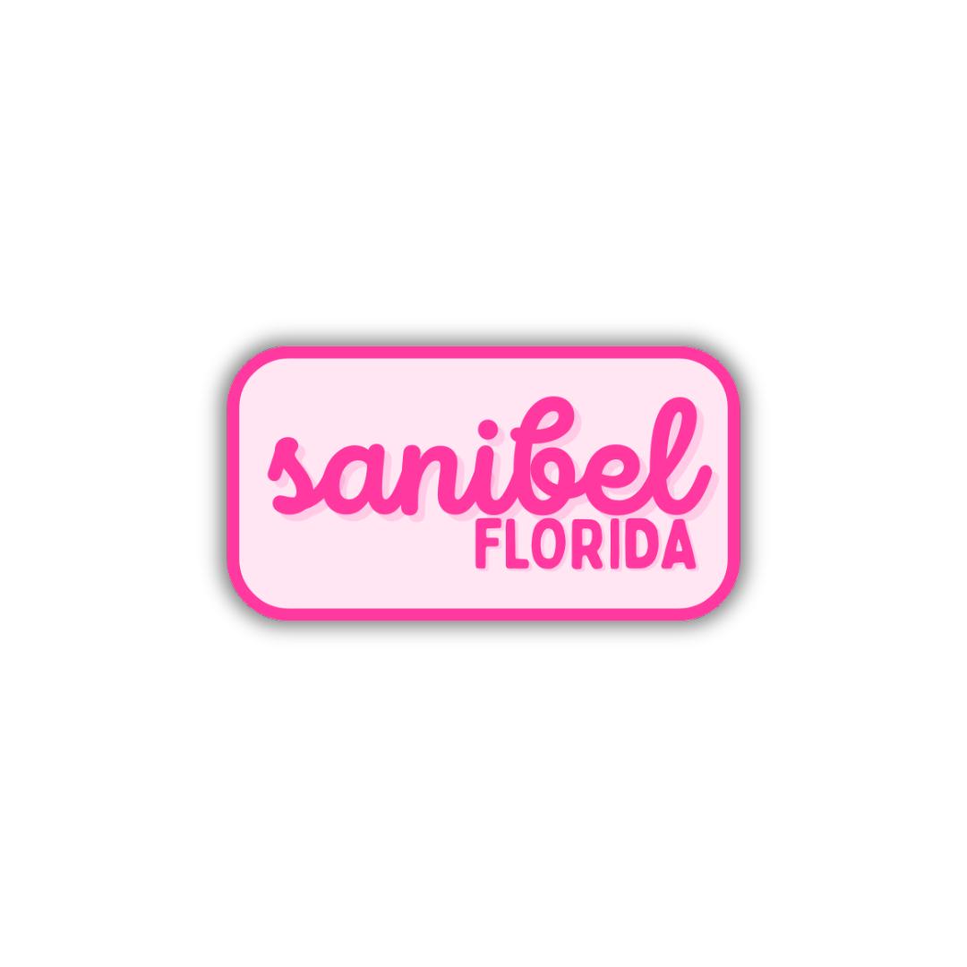 Sanibel, Florida Retro Travel Sticker – Colorful Vinyl Decal for Laptop, Water Bottle & Luggage