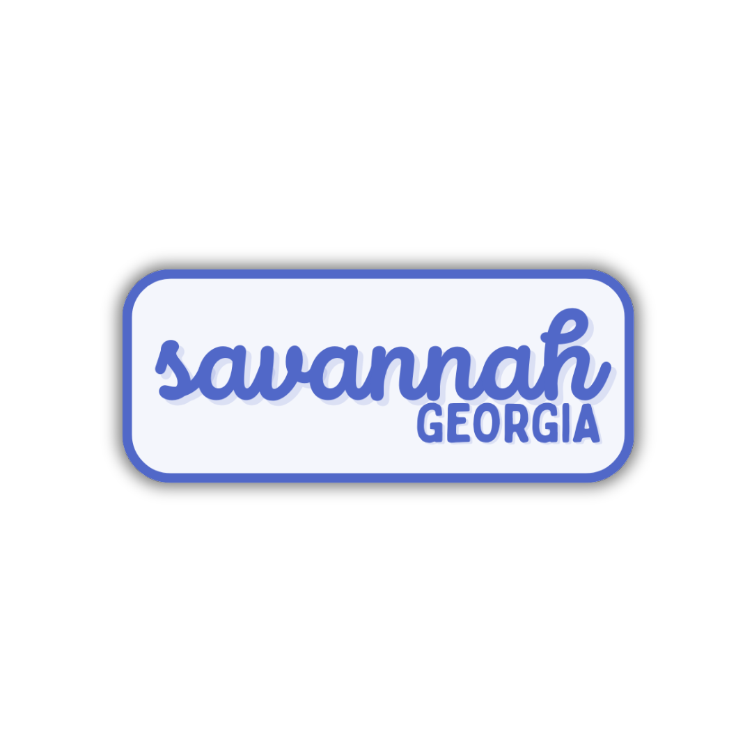 Savannah, Georgia Retro Travel Sticker – Colorful Vinyl Decal for Laptop, Water Bottle & Luggage