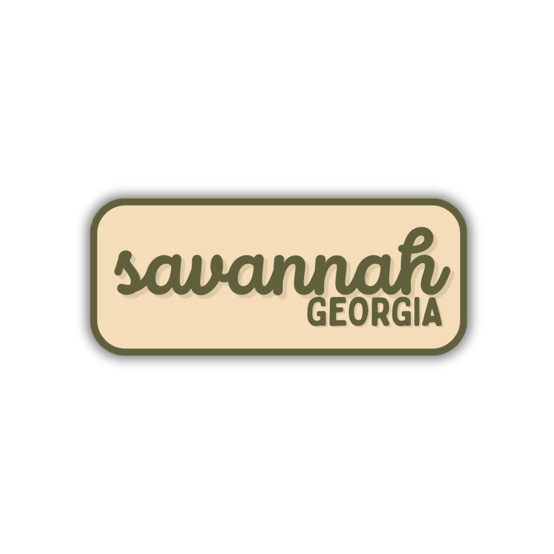 Savannah, Georgia Retro Travel Sticker – Colorful Vinyl Decal for Laptop, Water Bottle & Luggage