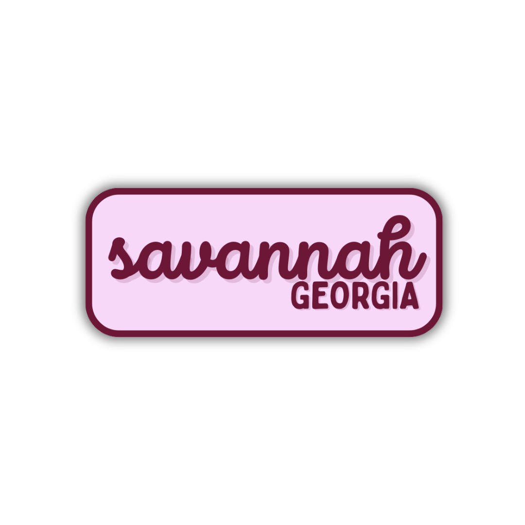 Savannah, Georgia Retro Travel Sticker – Colorful Vinyl Decal for Laptop, Water Bottle & Luggage