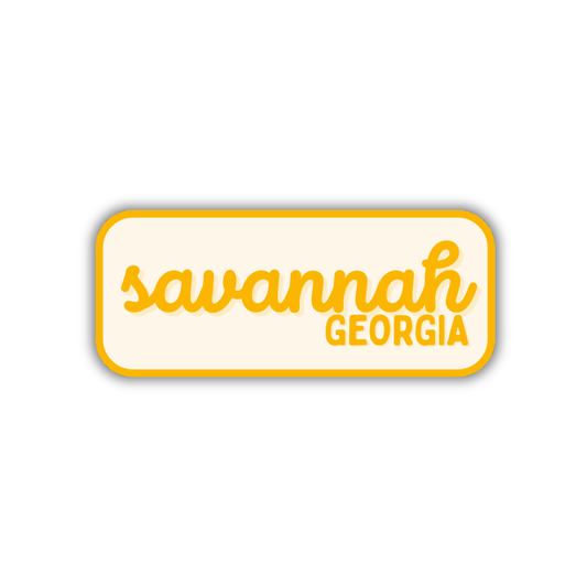 Savannah, Georgia Retro Travel Sticker – Colorful Vinyl Decal for Laptop, Water Bottle & Luggage
