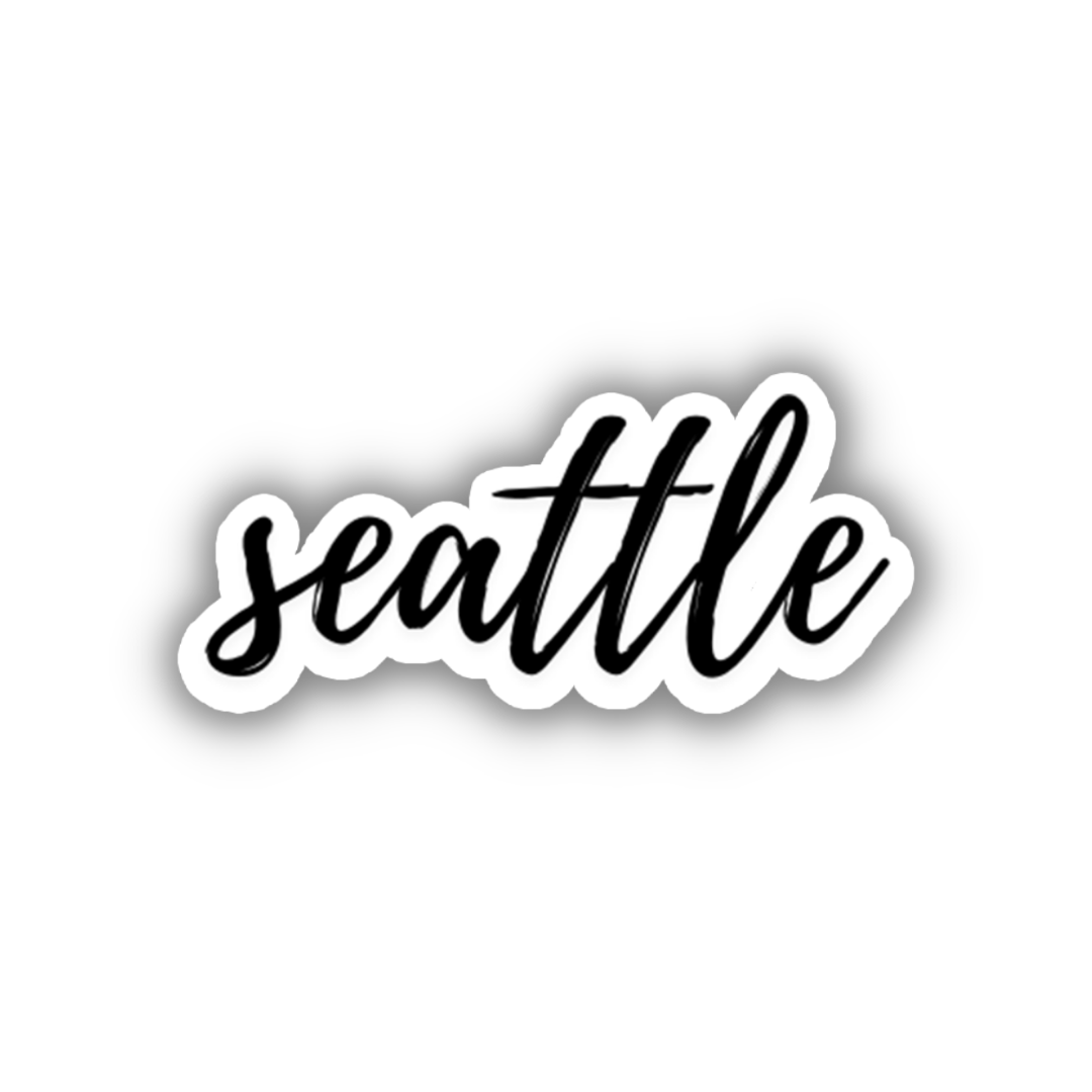 Seattle Cursive Travel Sticker, Vintage Script, Trendy Luggage Decal ...