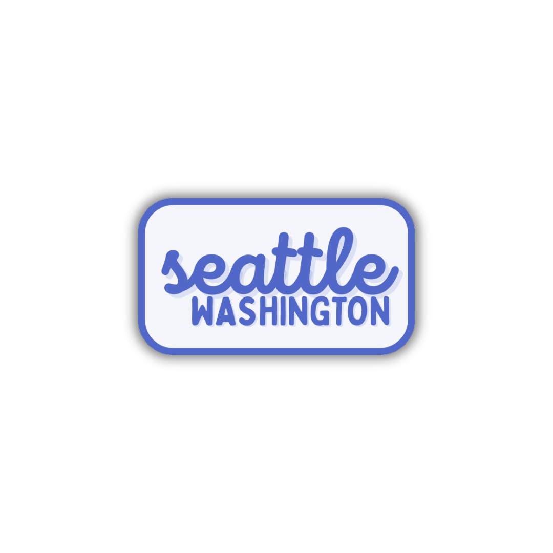 Seattle, Washington Retro Travel Sticker – Colorful Vinyl Decal for Laptop, Water Bottle & Luggage