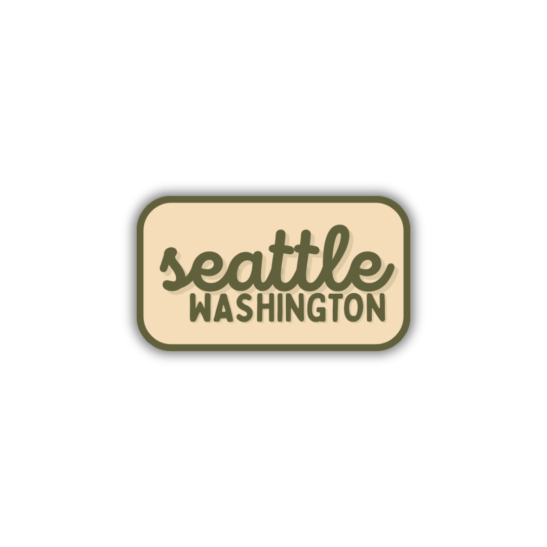 Seattle, Washington Retro Travel Sticker – Colorful Vinyl Decal for Laptop, Water Bottle & Luggage