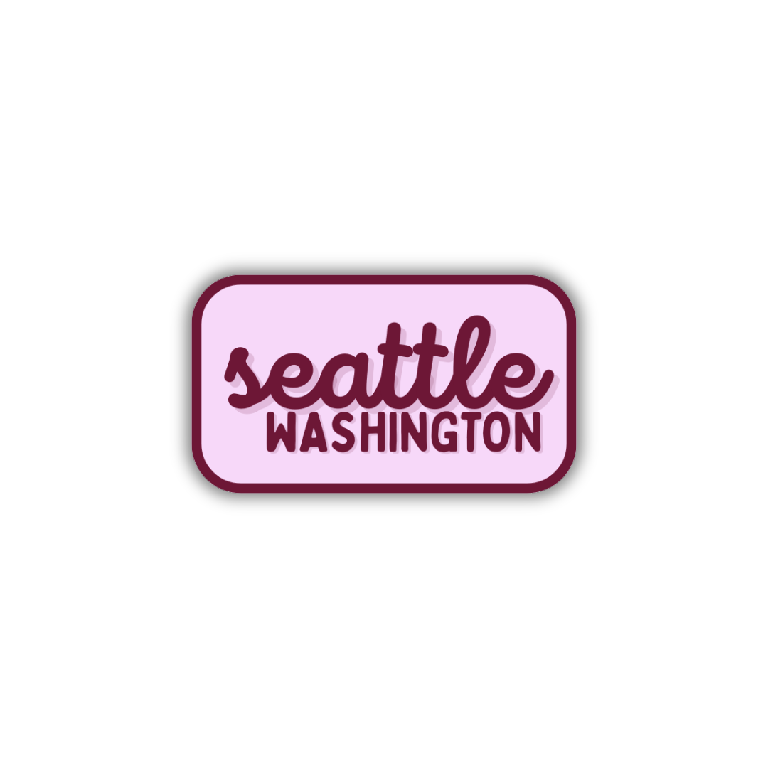 Seattle, Washington Retro Travel Sticker – Colorful Vinyl Decal for Laptop, Water Bottle & Luggage