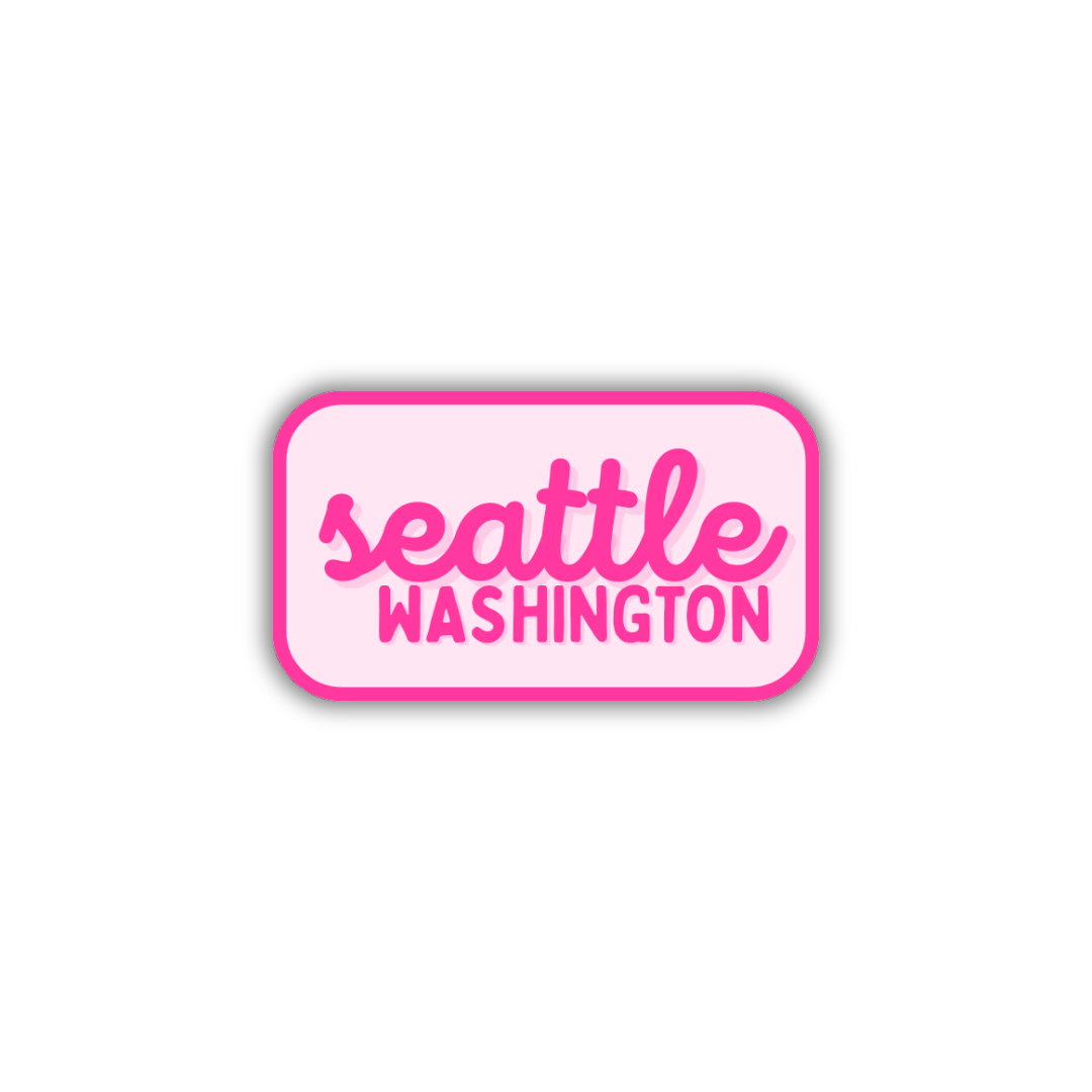 Seattle, Washington Retro Travel Sticker – Colorful Vinyl Decal for Laptop, Water Bottle & Luggage
