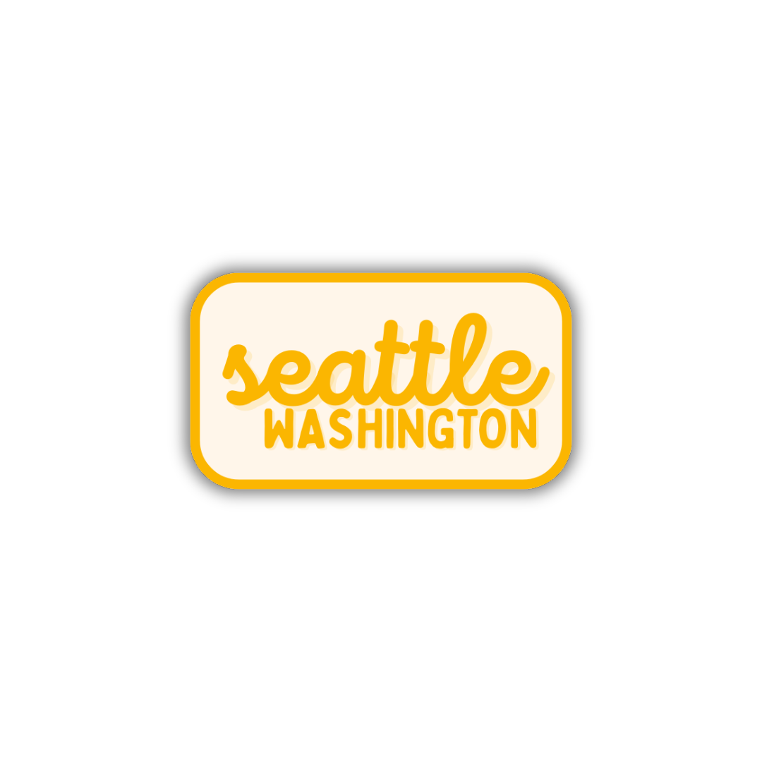 Seattle, Washington Retro Travel Sticker – Colorful Vinyl Decal for Laptop, Water Bottle & Luggage