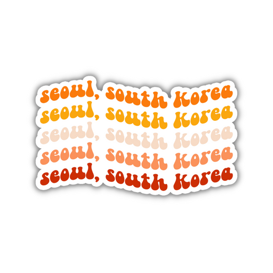 Seoul, South Korea Retro Sticker