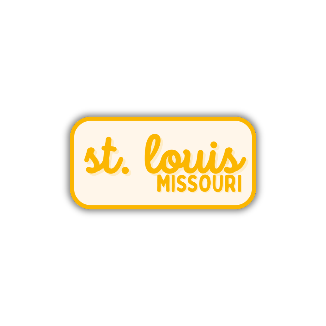 St. Louis, Missouri Retro Travel Sticker – Colorful Vinyl Decal for Laptop, Water Bottle & Luggage