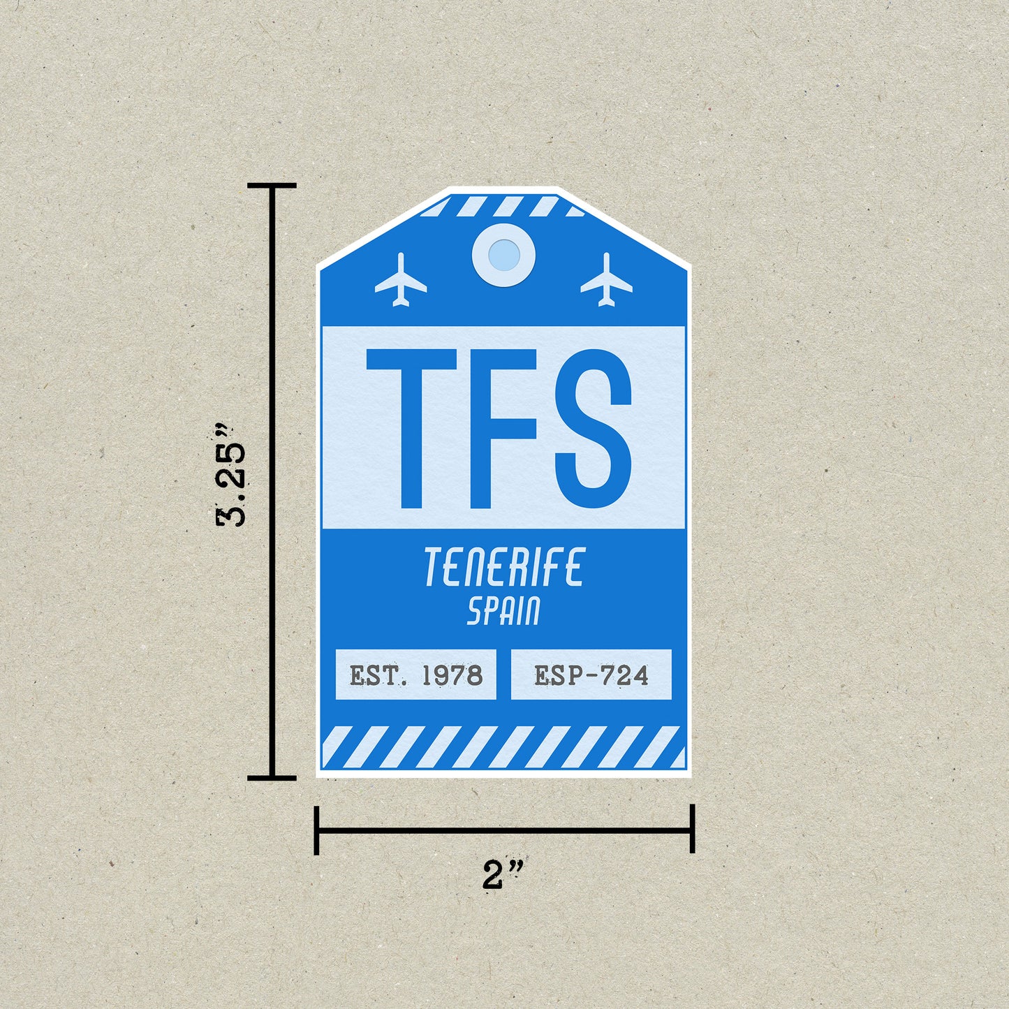 TFS Vintage Luggage Tag Sticker