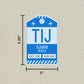 TIJ Vintage Luggage Tag Sticker