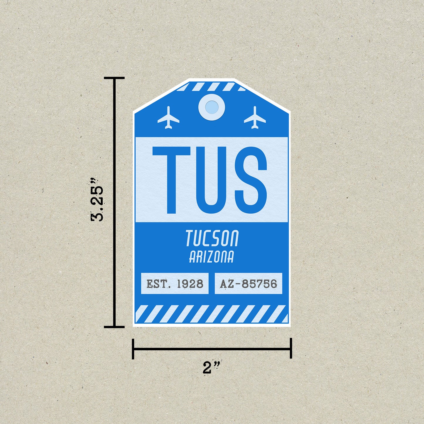 TUS Vintage Luggage Tag Sticker