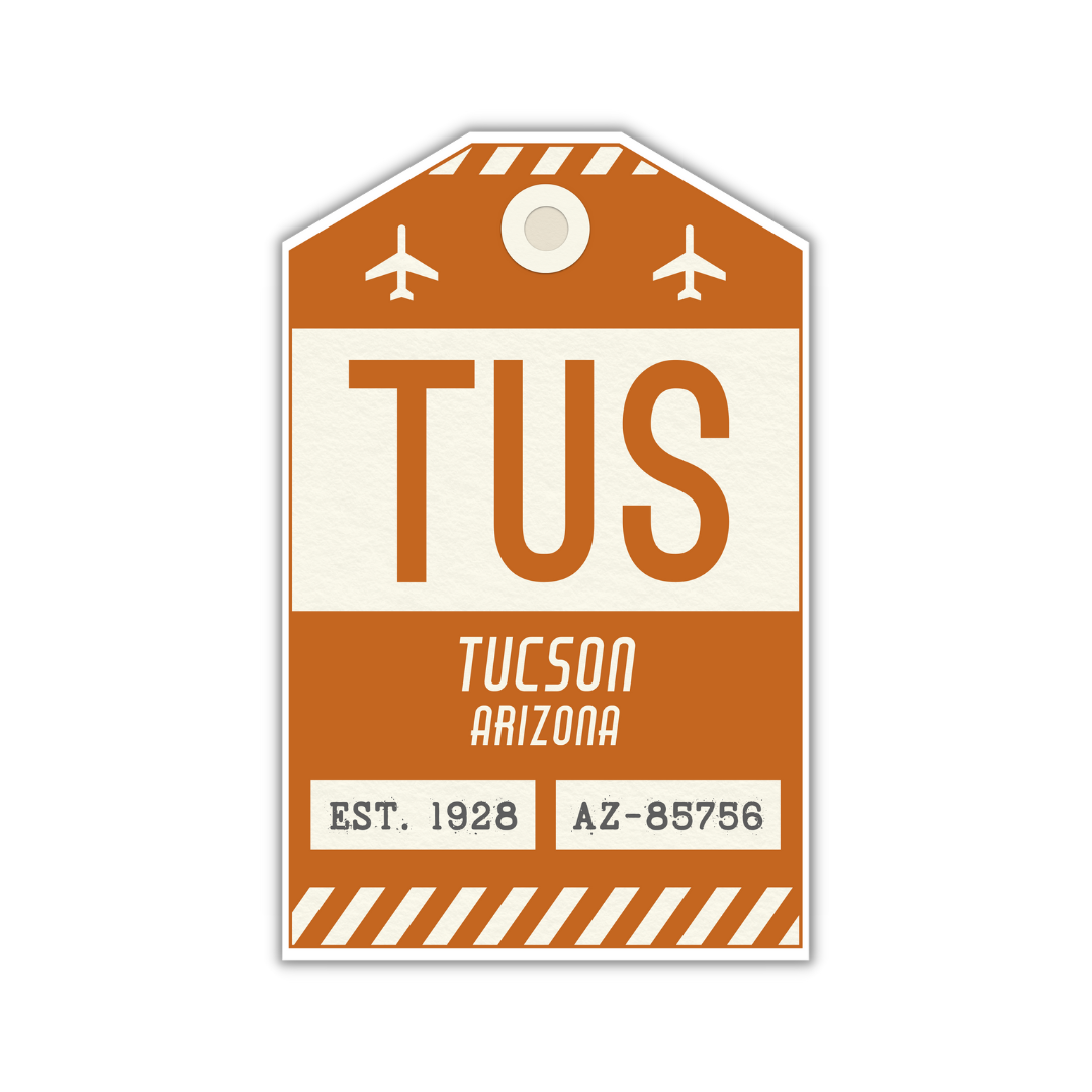 TUS Vintage Luggage Tag Sticker