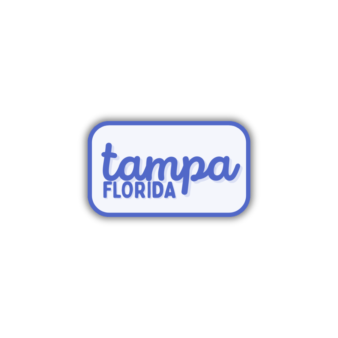 Tampa, Florida Retro Travel Sticker – Colorful Vinyl Decal for Laptop, Water Bottle & Luggage