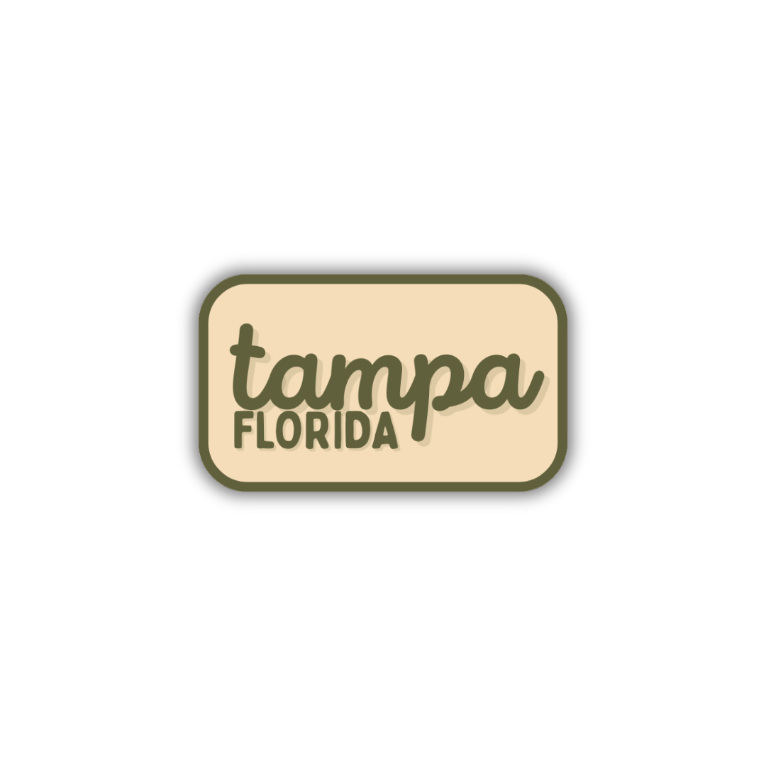 Tampa, Florida Retro Travel Sticker – Colorful Vinyl Decal for Laptop, Water Bottle & Luggage