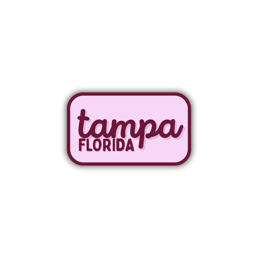 Tampa, Florida Retro Travel Sticker – Colorful Vinyl Decal for Laptop, Water Bottle & Luggage