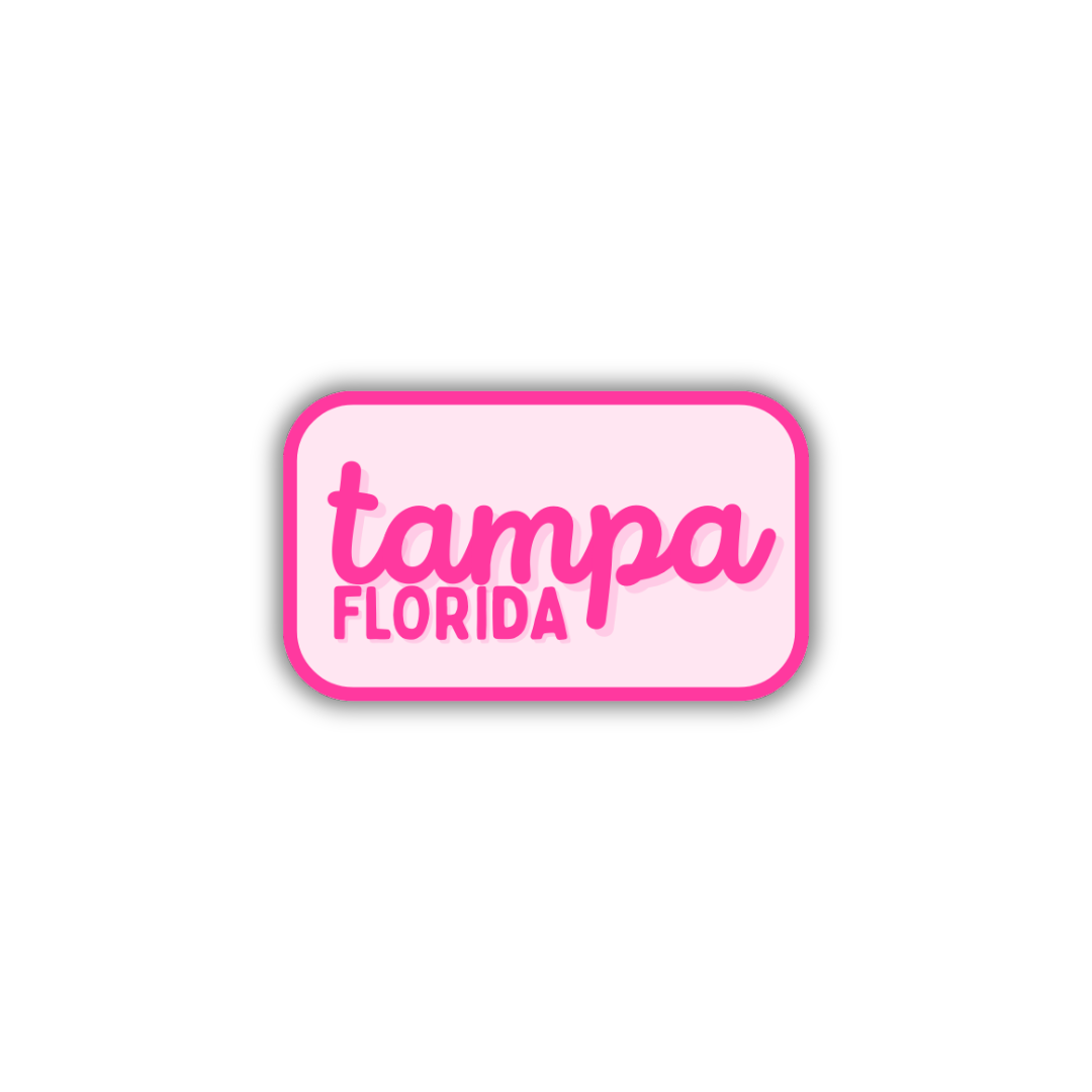 Tampa, Florida Retro Travel Sticker – Colorful Vinyl Decal for Laptop, Water Bottle & Luggage