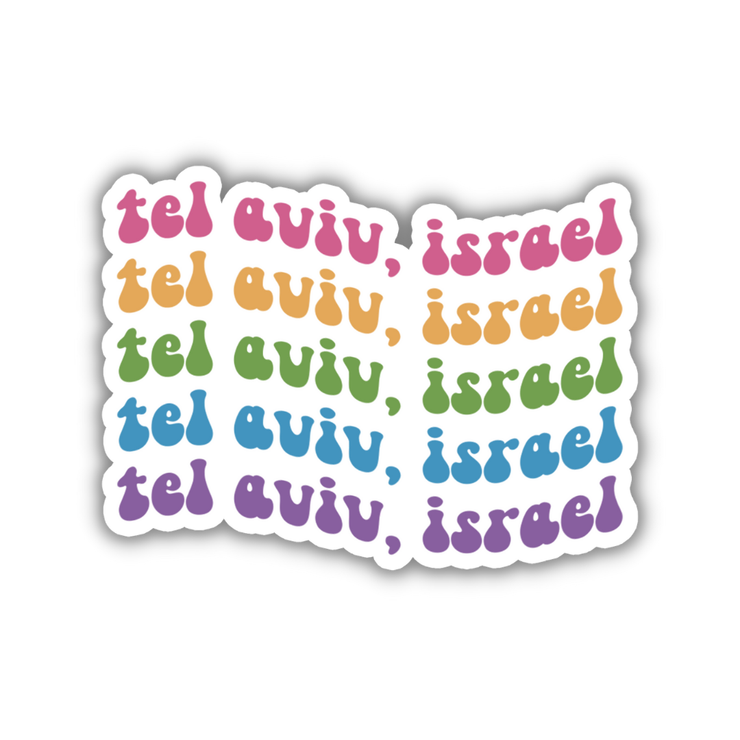 Tel Aviv, Israel Retro Sticker