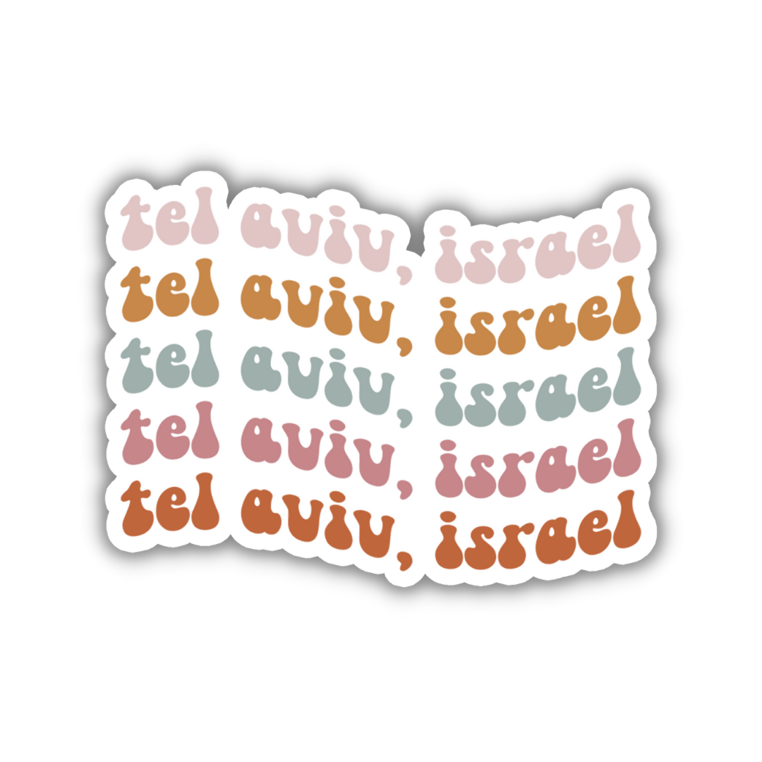 Tel Aviv, Israel Retro Sticker