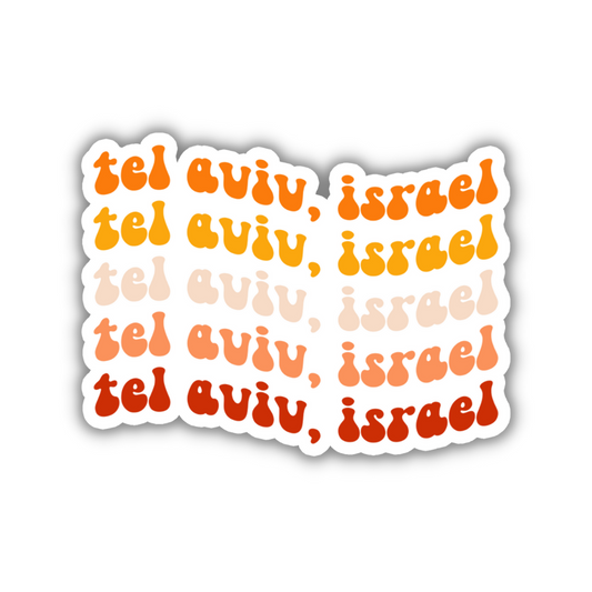 Tel Aviv, Israel Retro Sticker