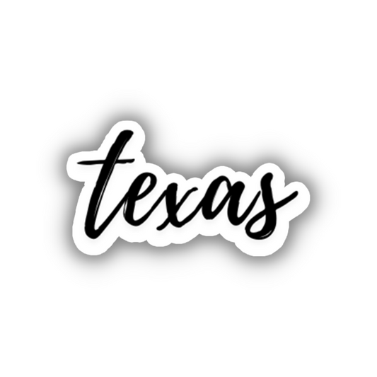 Texas Cursive Sticker