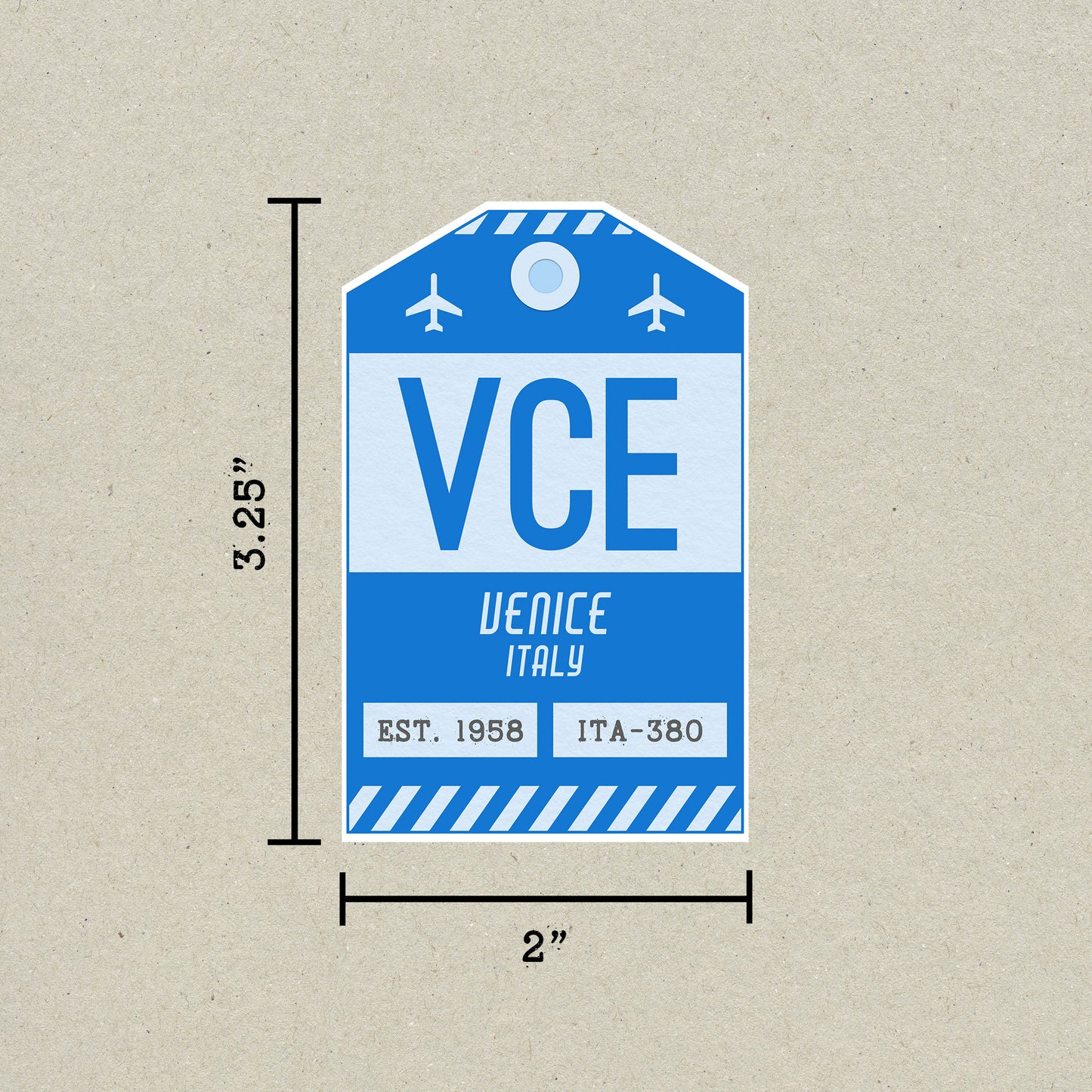 VCE Vintage Luggage Tag Sticker