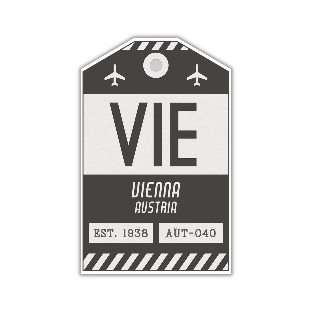 VIE Vintage Luggage Tag Sticker