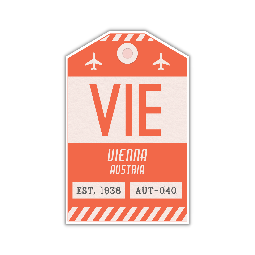 VIE Vintage Luggage Tag Sticker