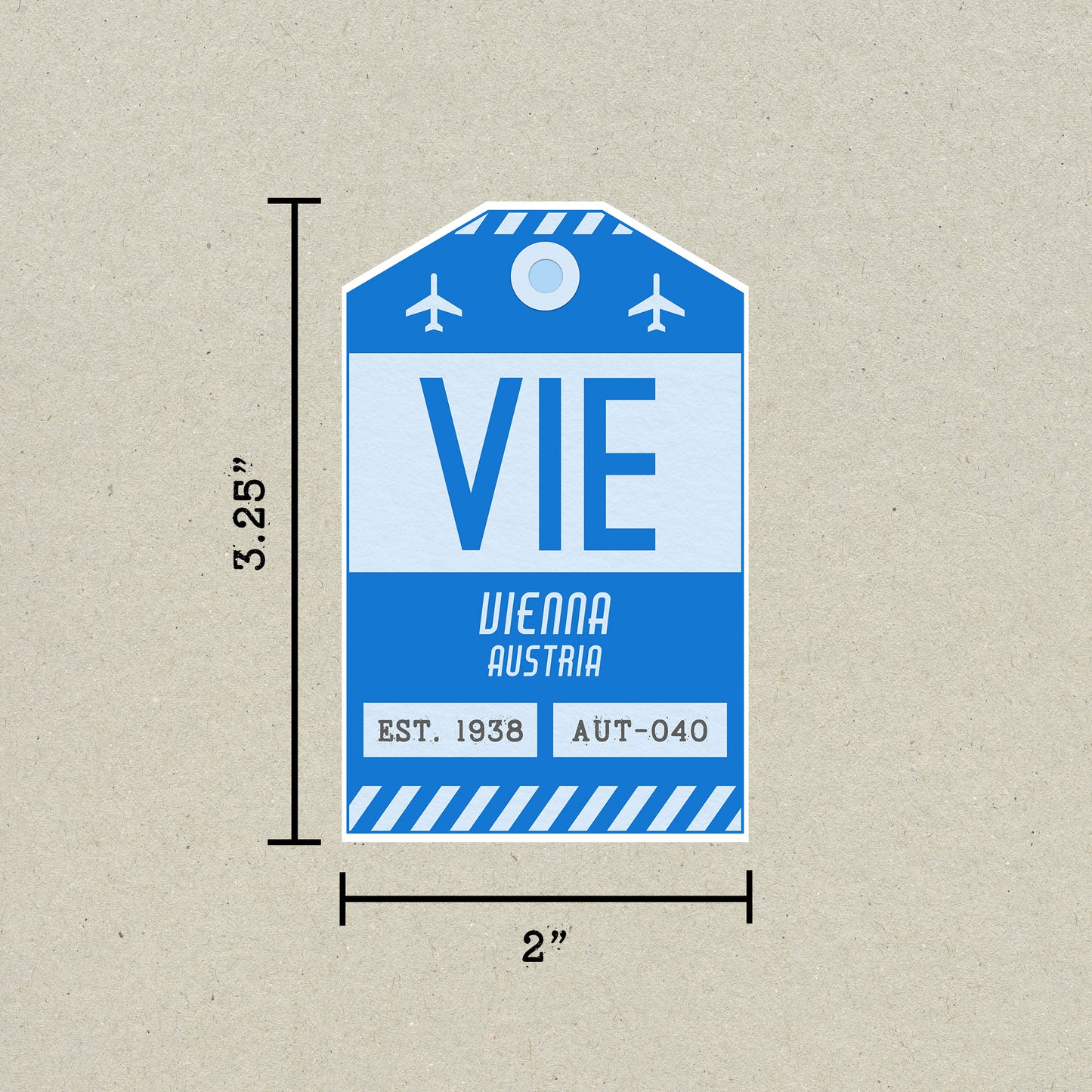 VIE Vintage Luggage Tag Sticker