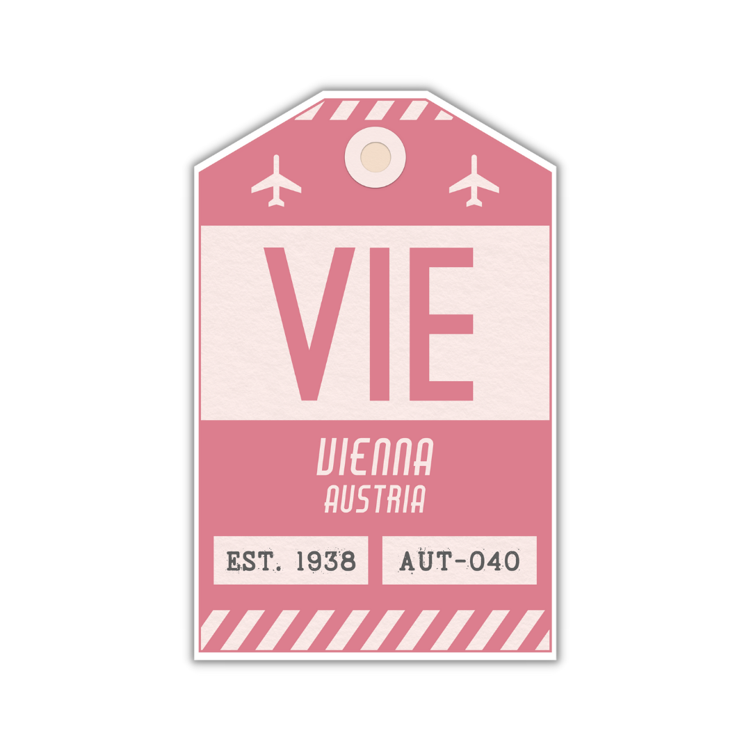 VIE Vintage Luggage Tag Sticker