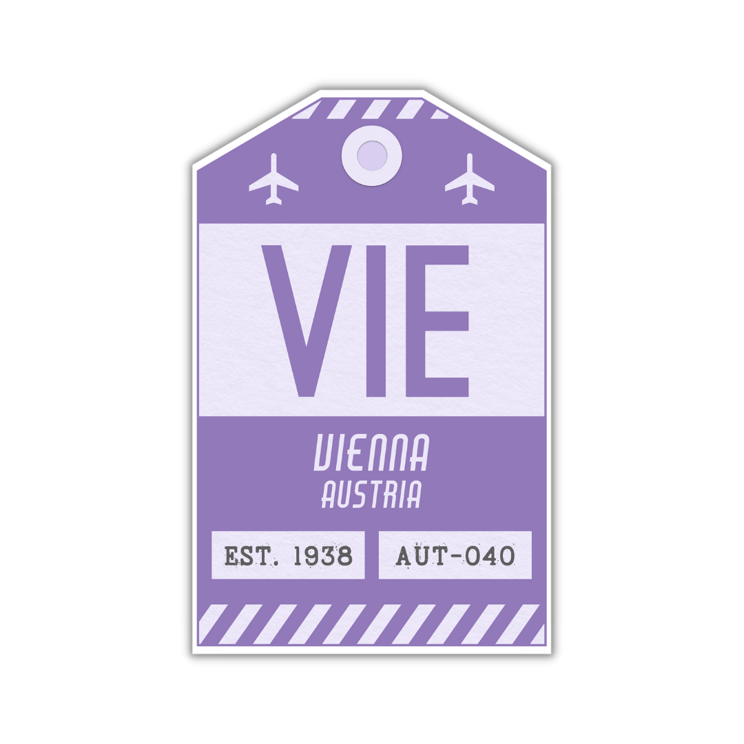 VIE Vintage Luggage Tag Sticker