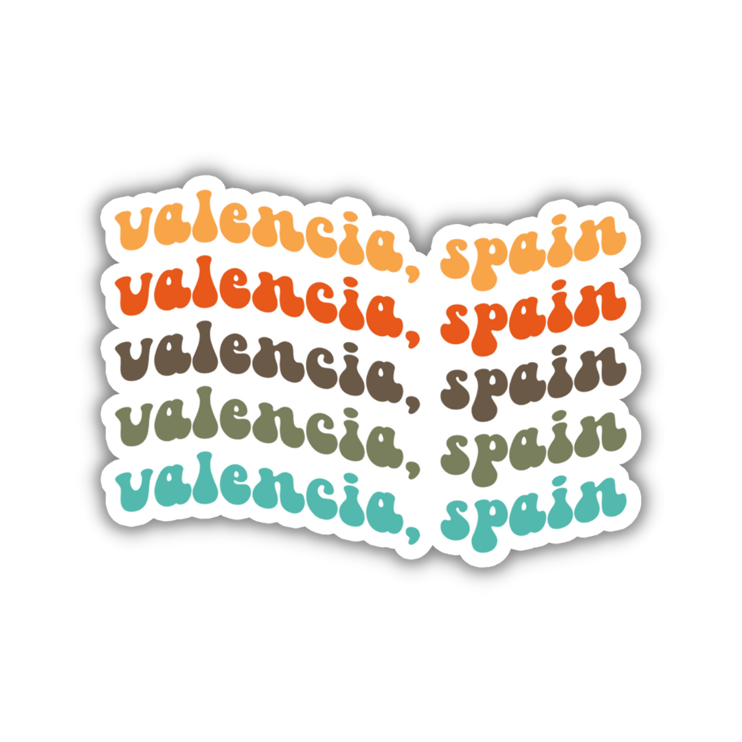 Valencia, Spain Retro Sticker