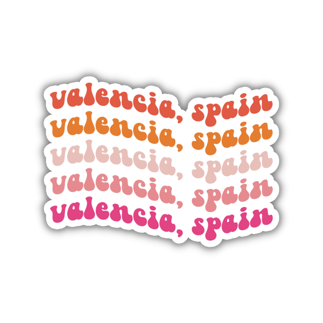 Valencia, Spain Retro Sticker