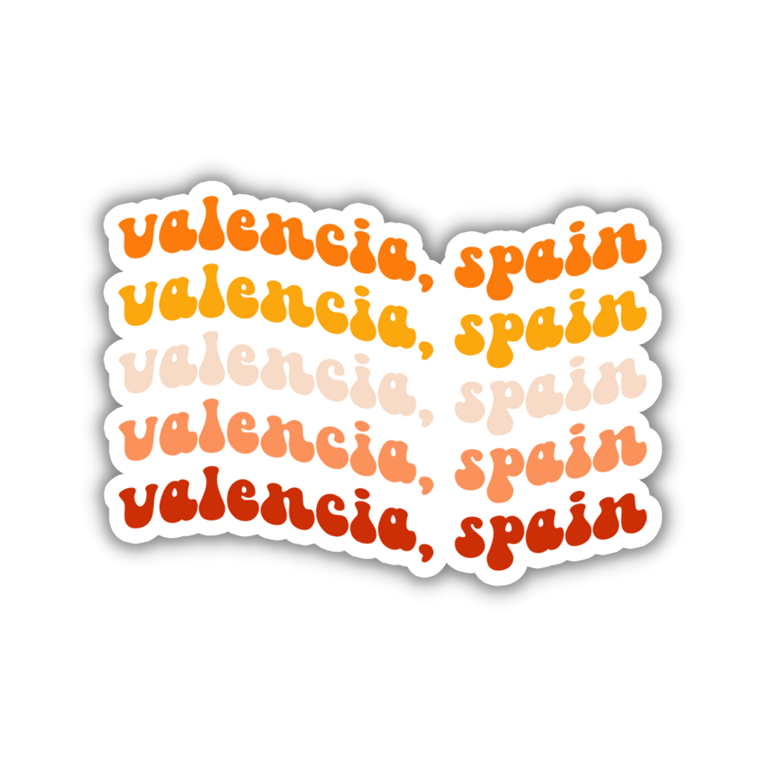 Valencia, Spain Retro Sticker