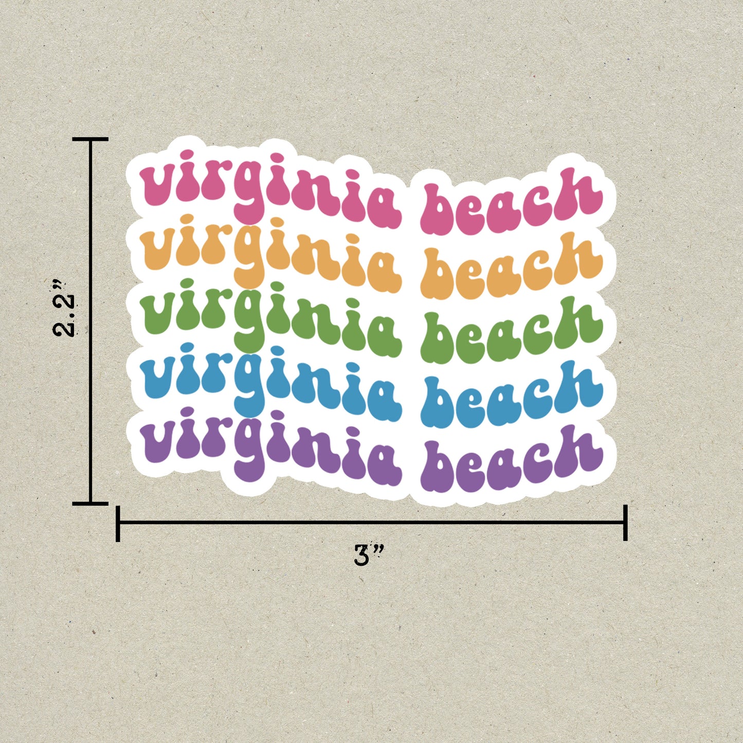 Virginia Beach Island Retro Sticker