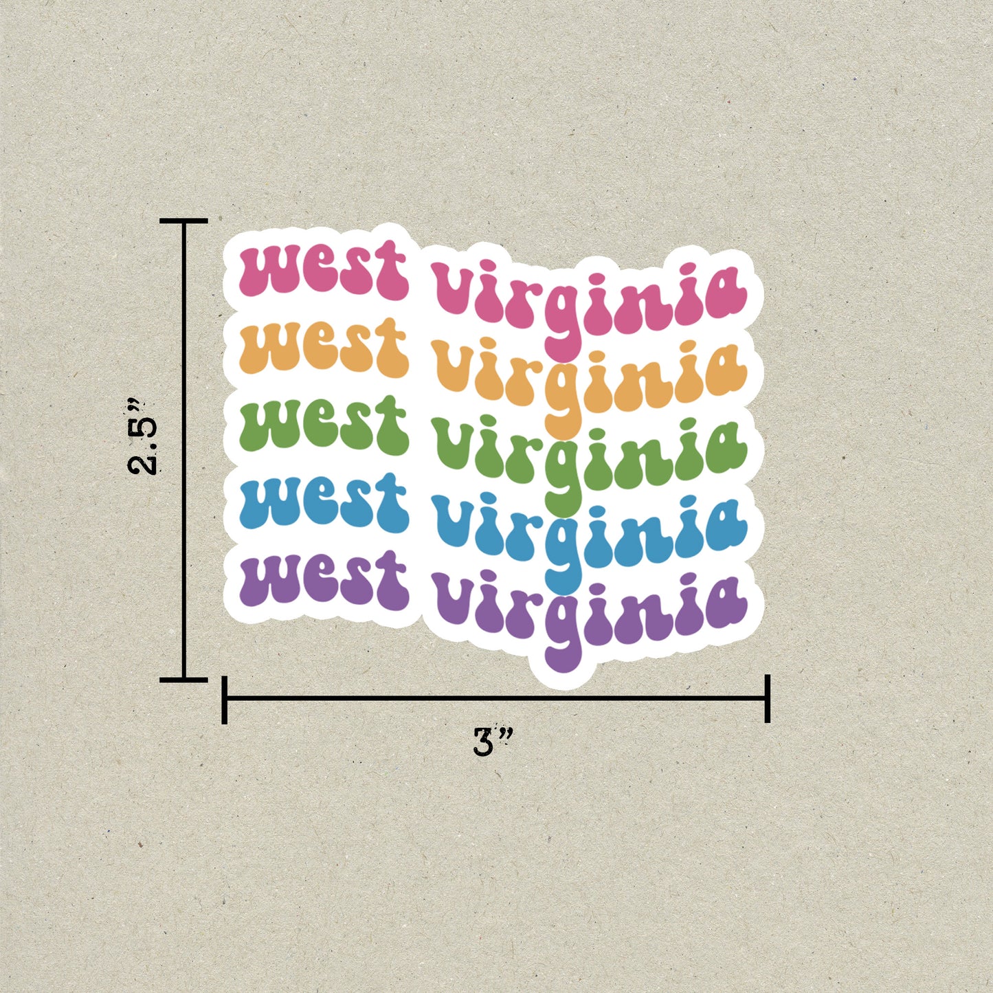 West Virginia Retro Sticker